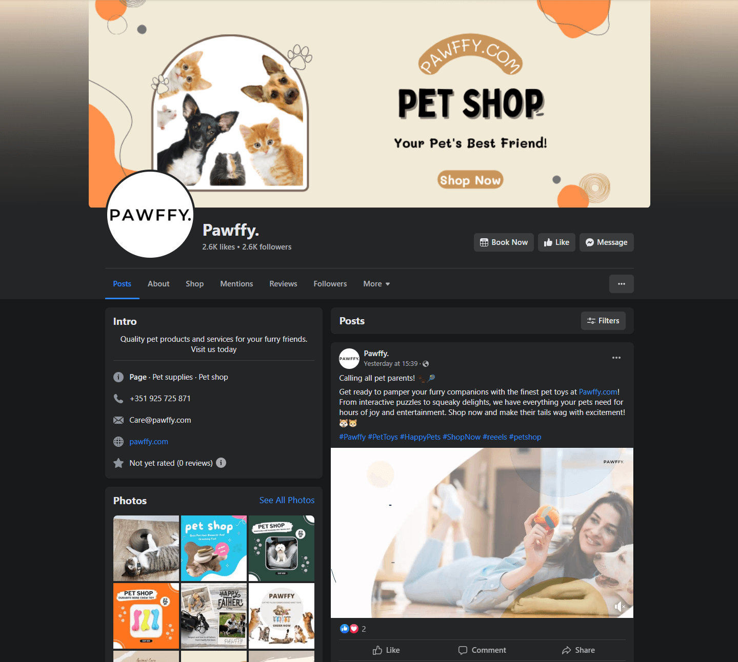 Pawffy Pet Shop – Social Media Branding & Marketing