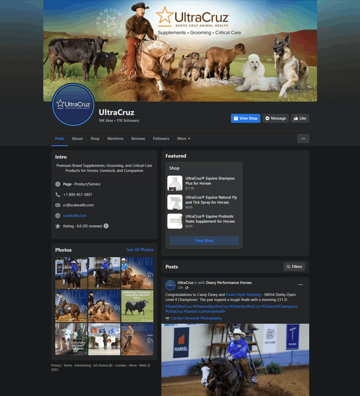 UltraCruz Facebook Shop & Brand Presence